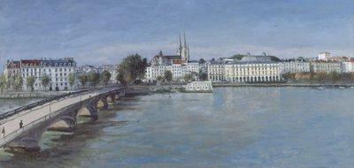 Le Petit Bayonne. Private collection. 1979. Oil on cloth mounted on wood. 32×67 cm