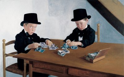 Los hermanos Quintero. Colección privada. 1988. Óleo sobre tela. 85×134 cm